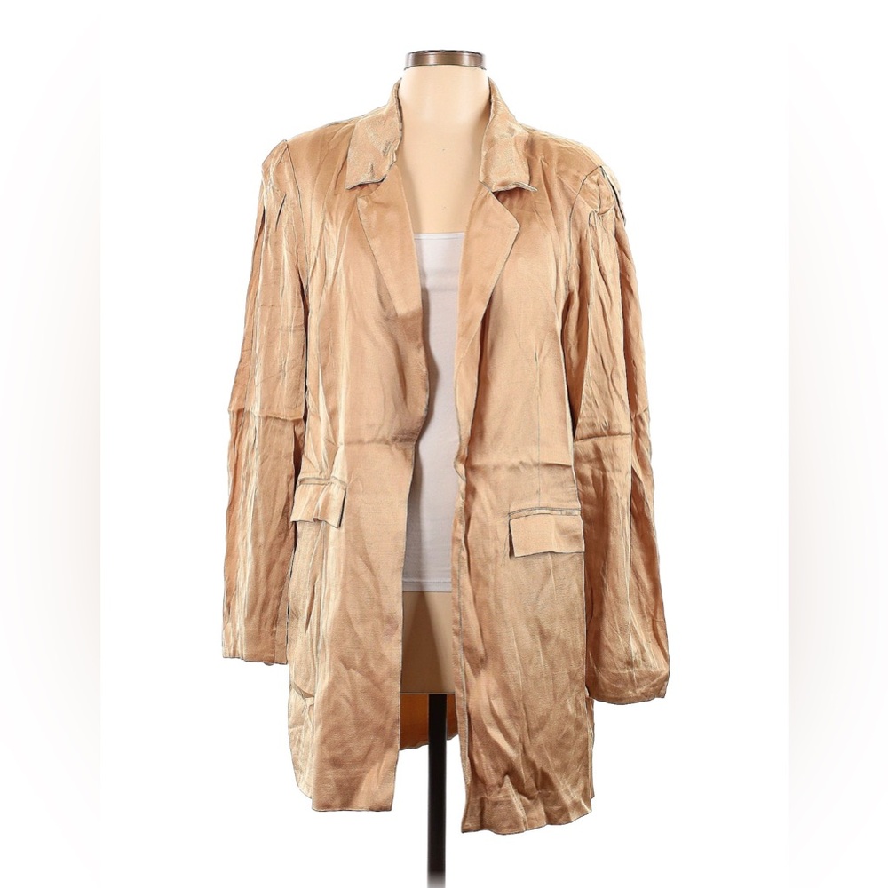 Free People x Fame and Partners Nude Satin the Axel Blazer Jacket. Size 12. NWT.